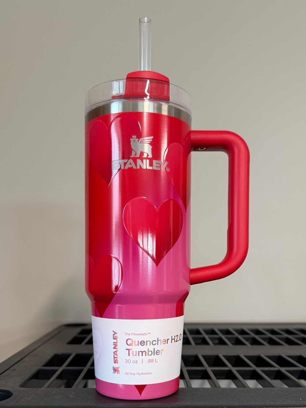 Stanley  30 oz Quencher Tumbler - Pink & Red Heart Design